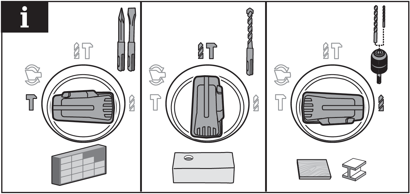 What do the modes mean on a Rotary Hammer Drill and when would I use them? - info