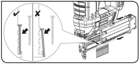 how to load nails RYOBI 18V 18GA Brad Nailer